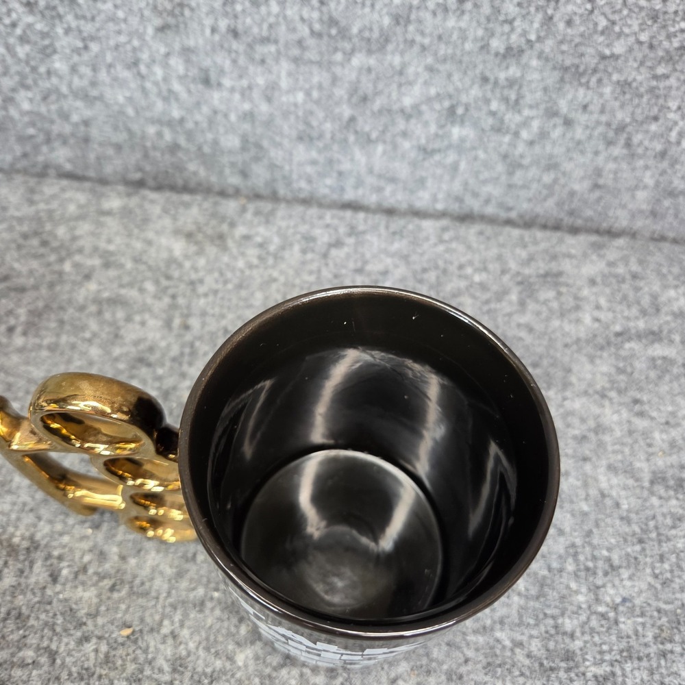 Hustler Brass Knuckles Handle Coffee Mug Black with Novelty Phrase Y2k - Picture 6 of 6